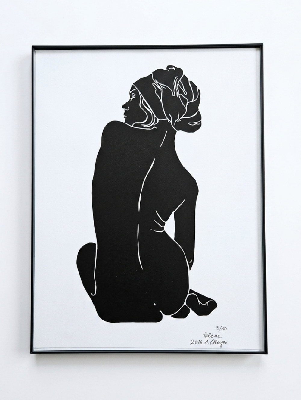 A. Weyer "Helene" Signed Linocut Proof Print 3/10 Framed Rare Sold Out Edition